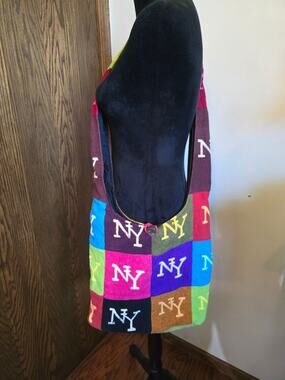 Vintage Nepal Street Style Indie Hobo NY Muticolored Patchwork Crossbody Bag